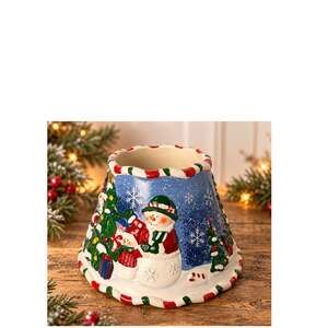 Yankee Candle 2010 Christmas Snowman Candle Topper Shade Blue Snowflake Holiday